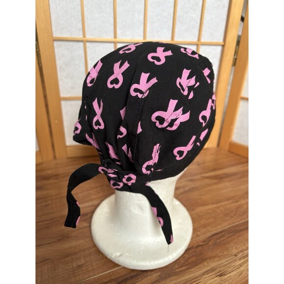 Breast Cancer Healthy Hope Love Live Pink Ribbon Doo Rag Skull Cap Head Wrap - Picture 3 of 4